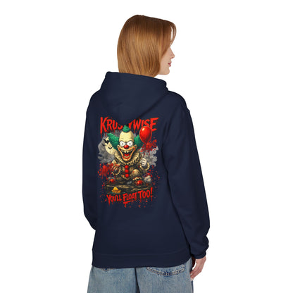 'Krustywise' Creepy Clown Design, "You’ll Float Too" Midweight Softstyle Fleece Hoodie