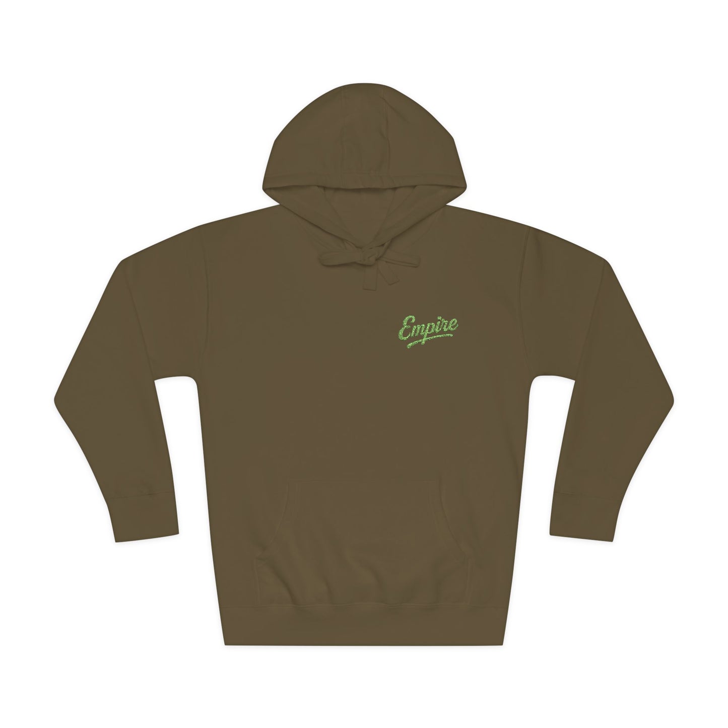 Empire Signature Embroidered Hoodie — Minimal Fleece with Green 'Empire' Logo