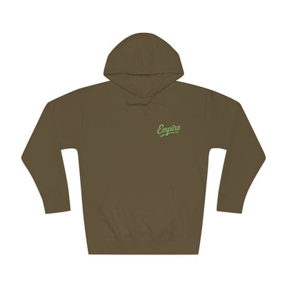 Empire Signature Embroidered Hoodie — Minimal Fleece with Green 'Empire' Logo