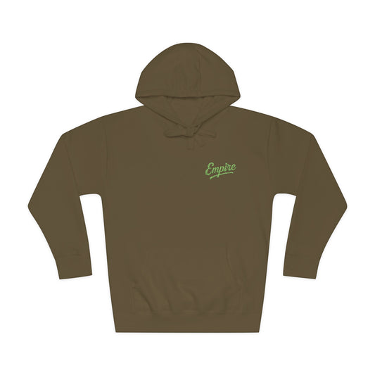 Empire Signature Embroidered Hoodie — Minimal Fleece with Green 'Empire' Logo