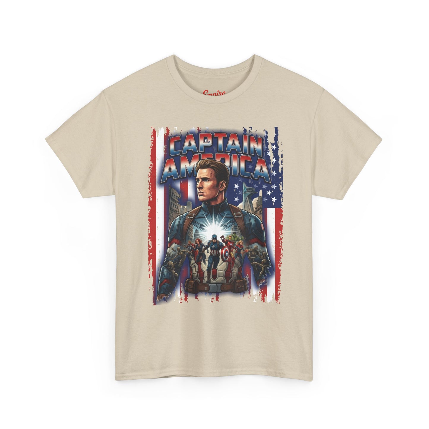 Captain America Graphic Tee - Patriotic Superhero Movie Poster T-Shirt