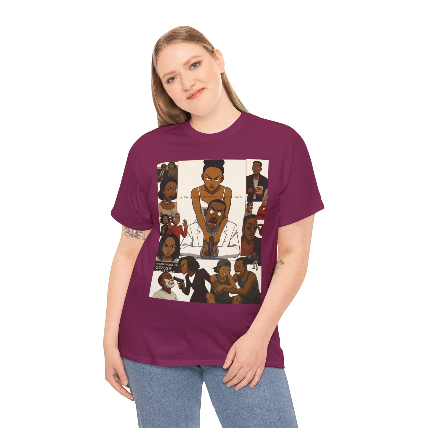 "A Thin Line" Unisex Heavy Cotton Tee - Artistic Tribute Design