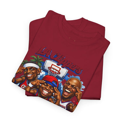 LA Clippers Cartoon Roster Tee — "The Knuckleheads" Team Graphic T-Shirt