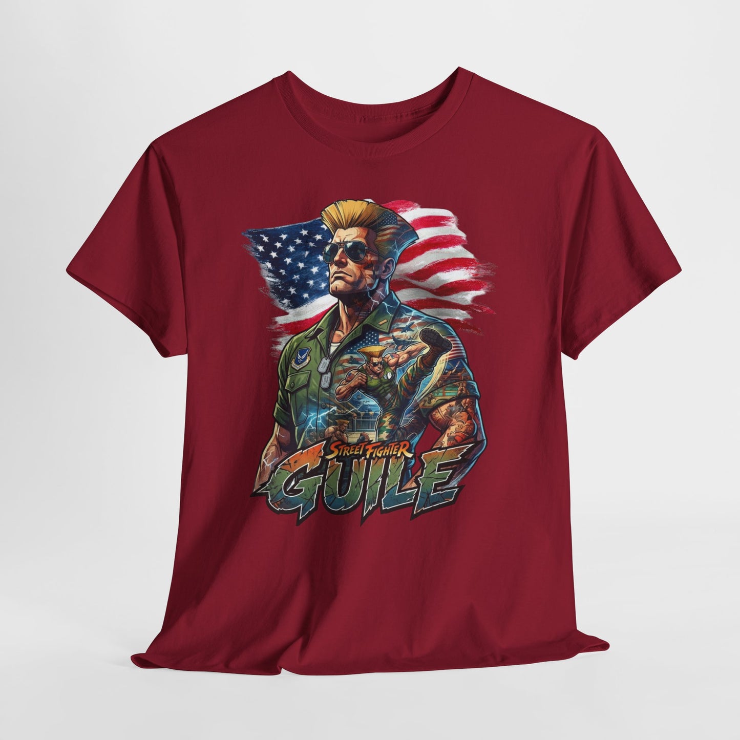 Guile Retro Fighter T‑Shirt — Patriotic Video Game Tribute