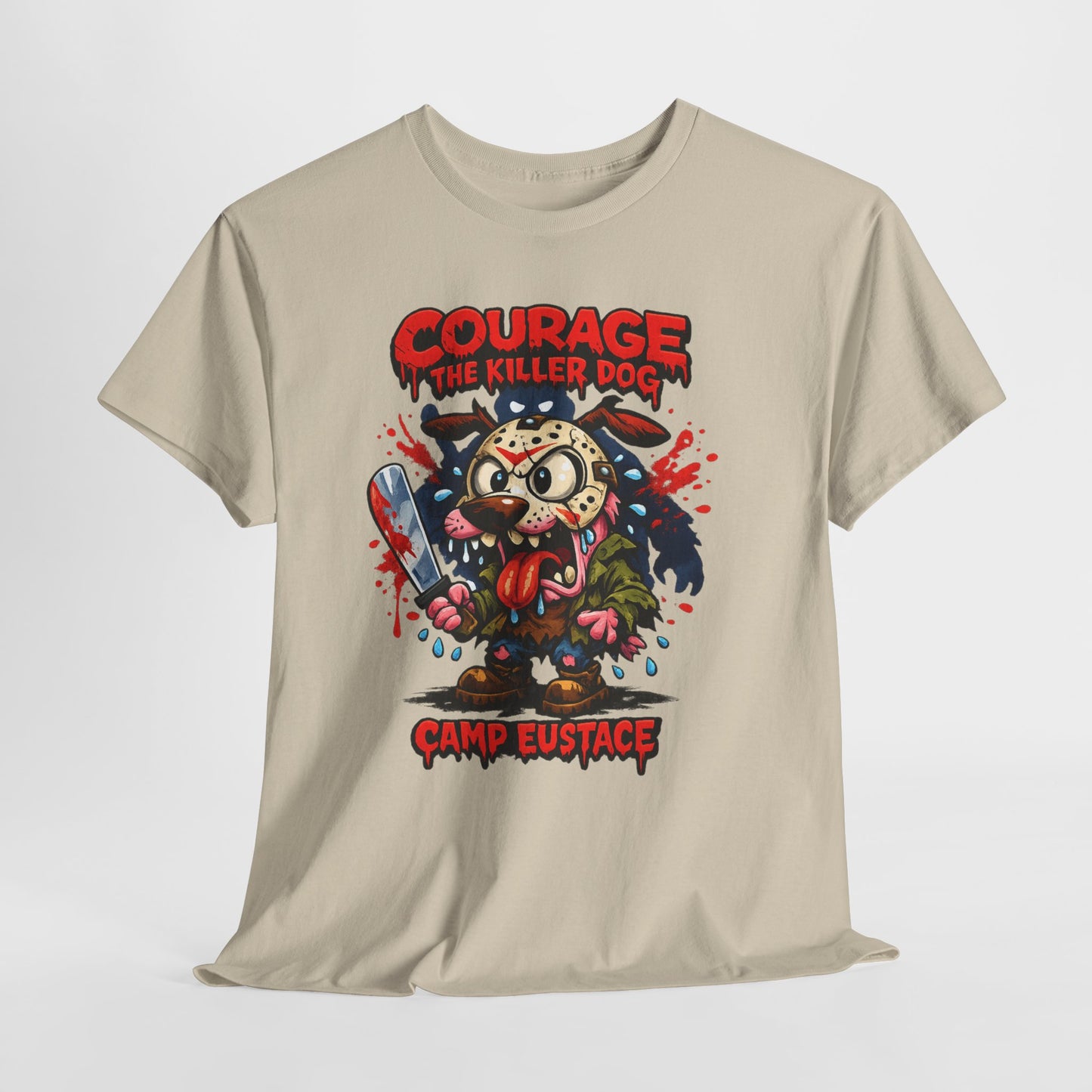Horror Camp Graphic Tee — "Courage the Killer Dog" Camp Eustace Shirt