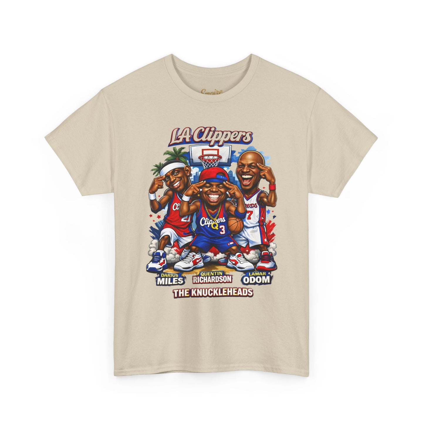 LA Clippers Cartoon Roster Tee — "The Knuckleheads" Team Graphic T-Shirt