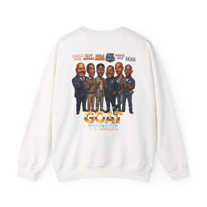 Crewneck Sweatshirt — 'GOAT' Icon Caricature Tribute Backprint