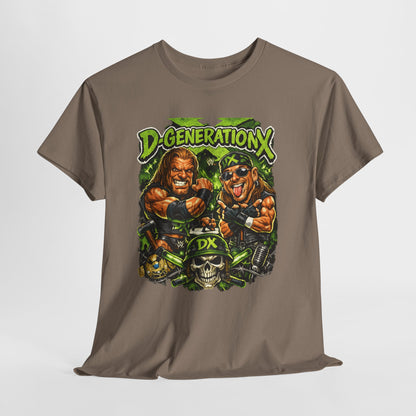 D-Generation X Retro Wrestling Tee — DX Skull & Heroes Graphic T-Shirt
