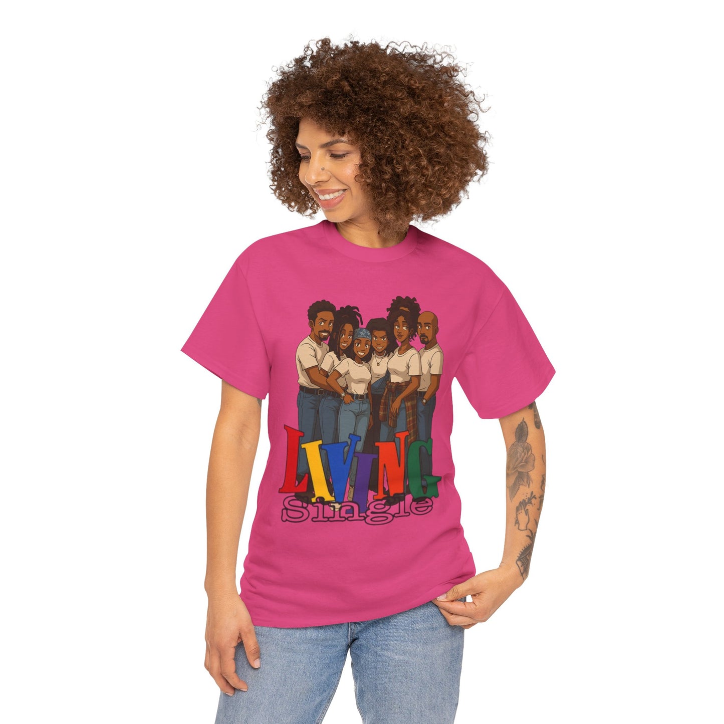 Living Single Unisex Heavy Cotton Tee - Nostalgic TV Show T-Shirt for Fans