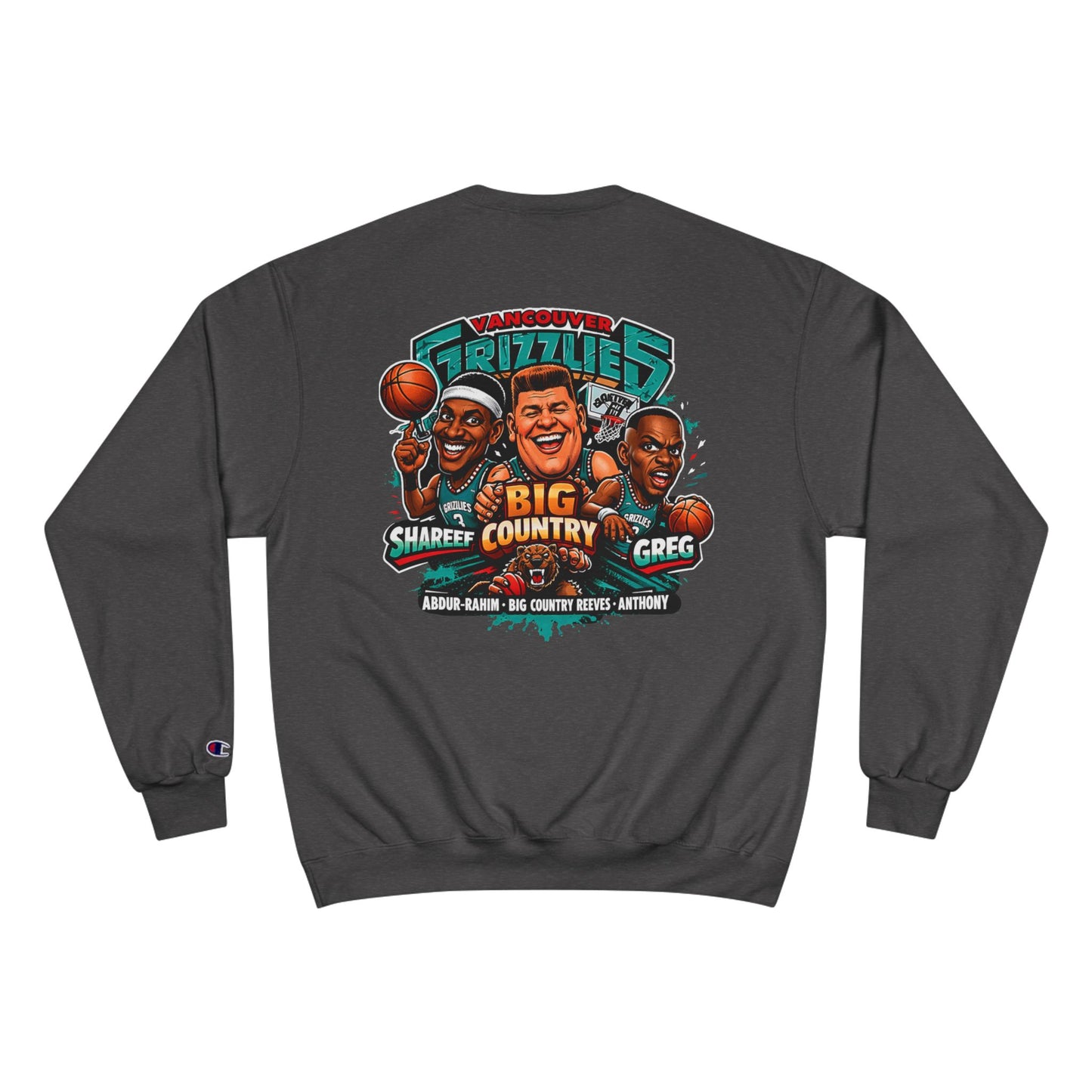 Grizzlies Big Country Crewneck Sweatshirt — Retro Basketball Mascot Tee