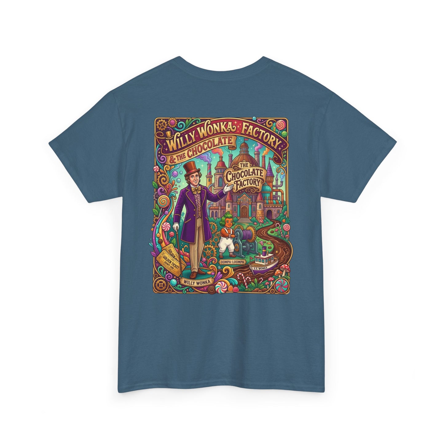 Willy Wonka Factory Graphic Tee — Vintage Chocolate Factory Illustration