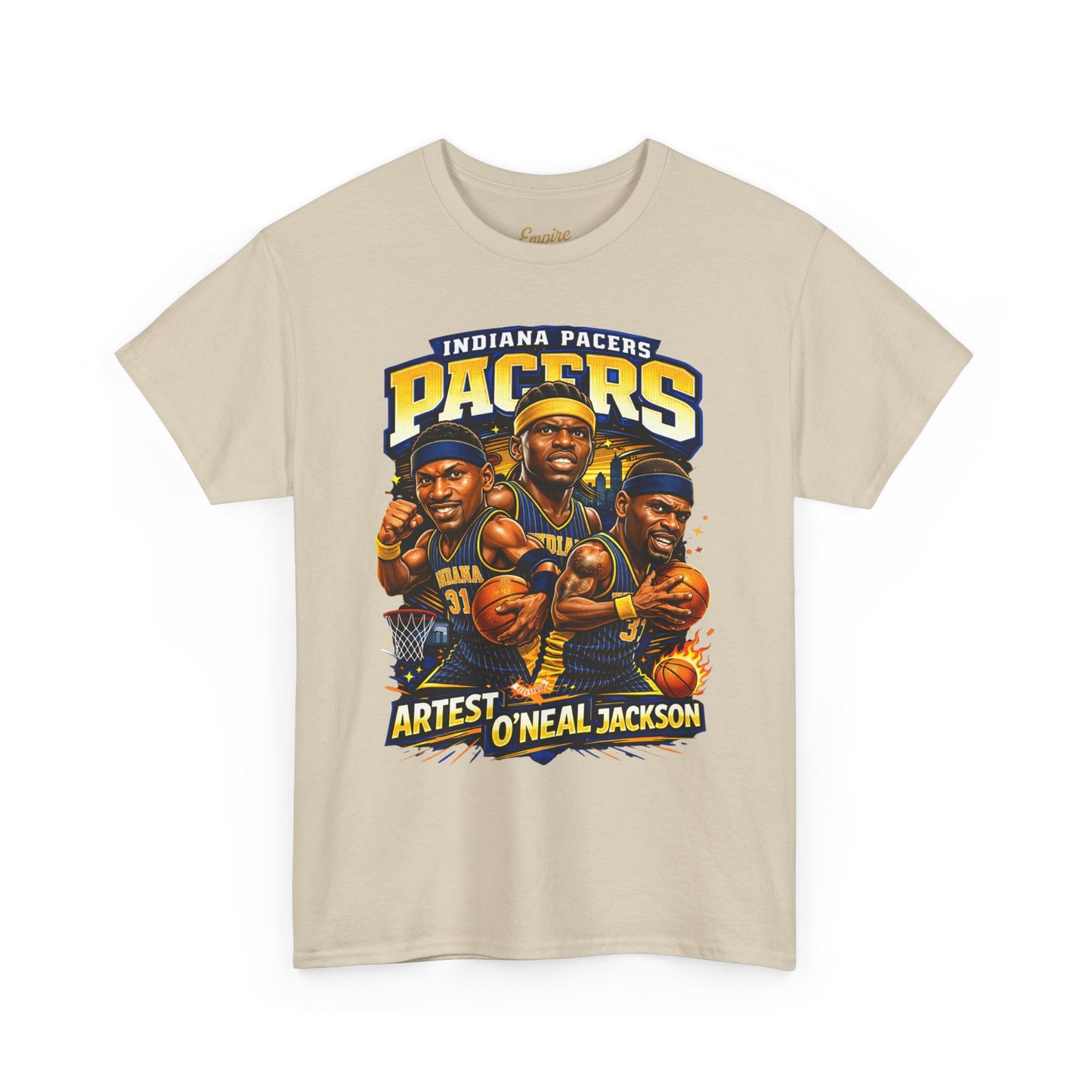 Indiana Pacers Vintage Players Graphic Tee — "Pacers" O'Neal & Jackson Tribute
