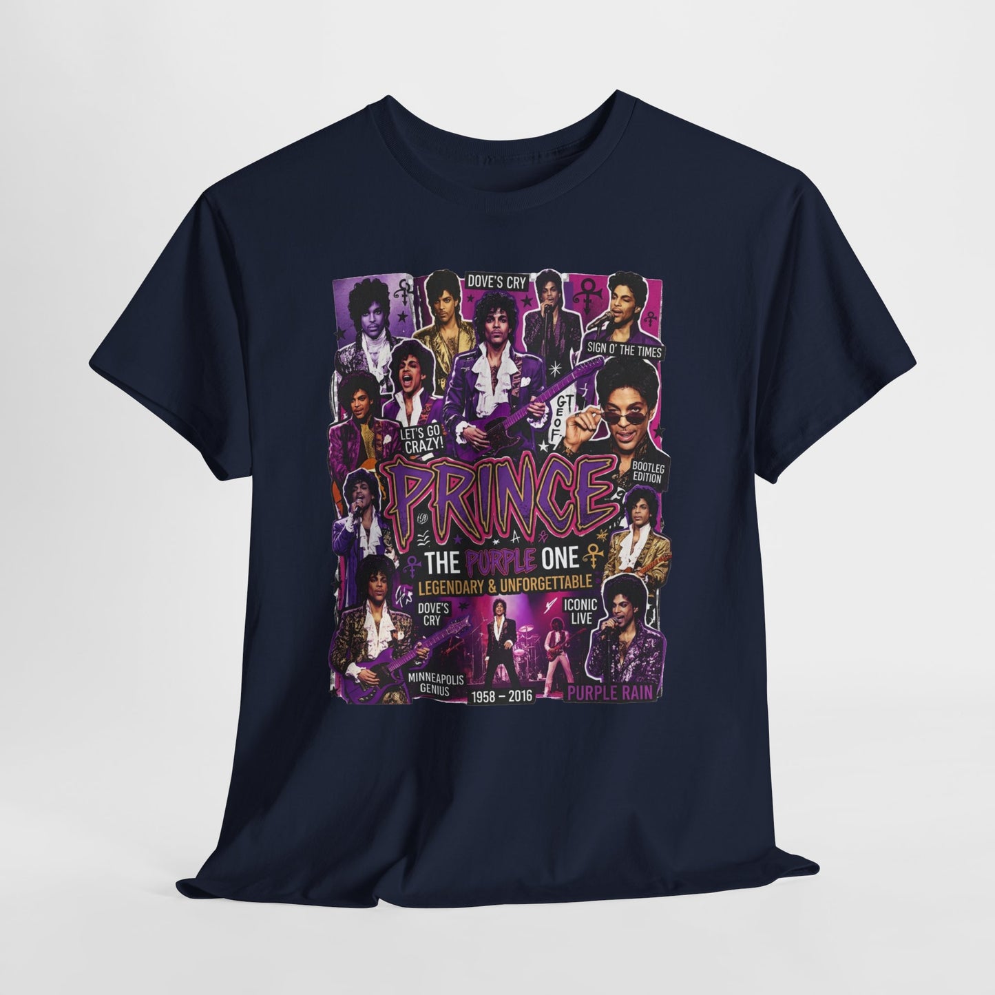 Prince Tribute T-Shirt – 'Prince The One' Collage Graphic Tee
