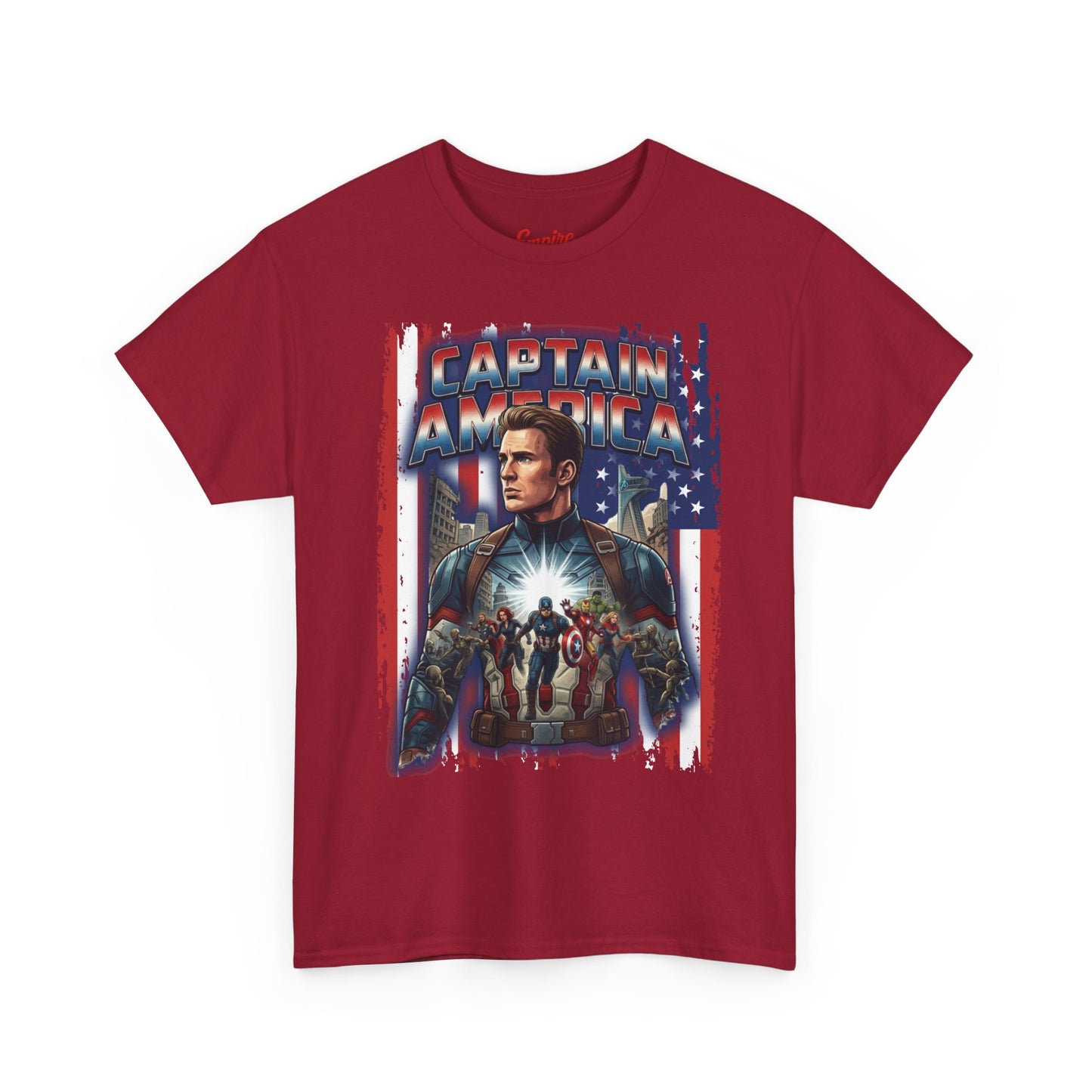 Captain America Graphic Tee - Patriotic Superhero Movie Poster T-Shirt