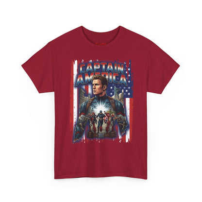 Captain America Graphic Tee - Patriotic Superhero Movie Poster T-Shirt