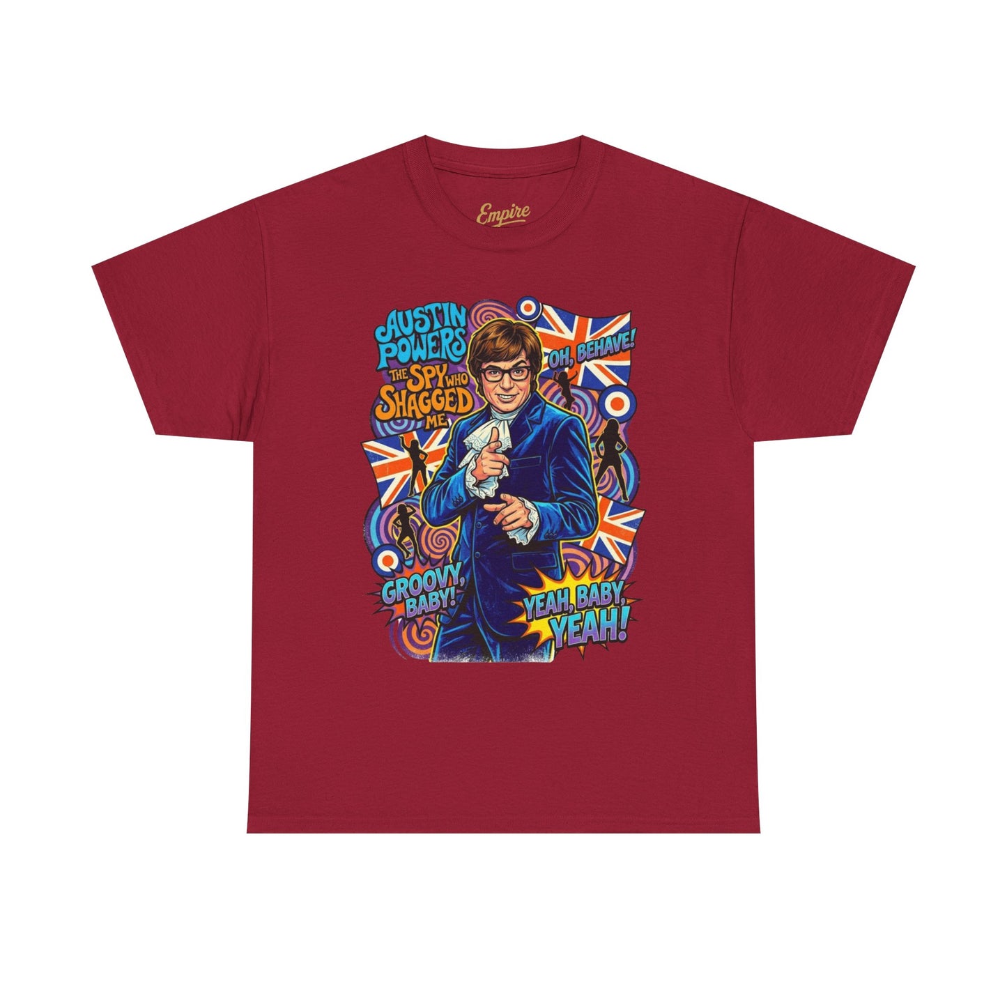 Austin Powers Retro Graphic Tee — "Yeah Baby!" Psychedelic 60s Pop Art T-Shirt