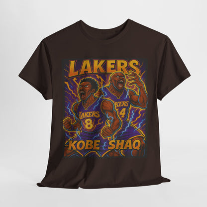 Kobe & Shaq Lakers Tee, Retro Basketball Graphic