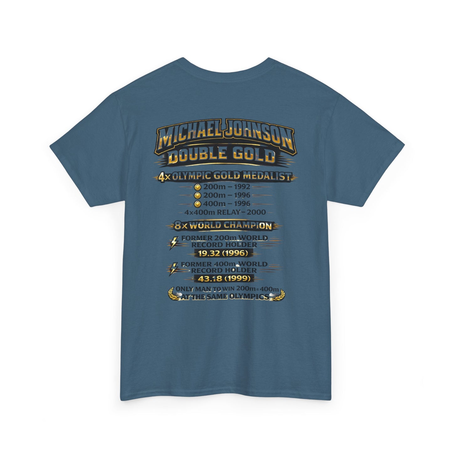 Michael Johnson 'Double Gold' Olympic Track Tribute Tee