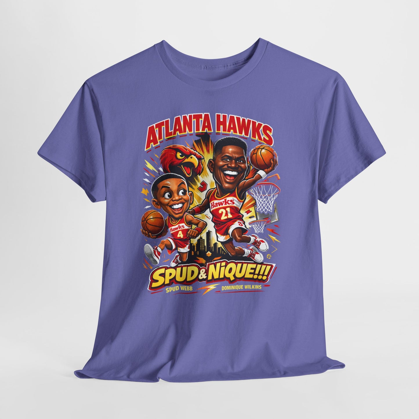 Atlanta Hawks 'Spud & Nique' Graphic Tee — Retro Basketball Fans Shirt
