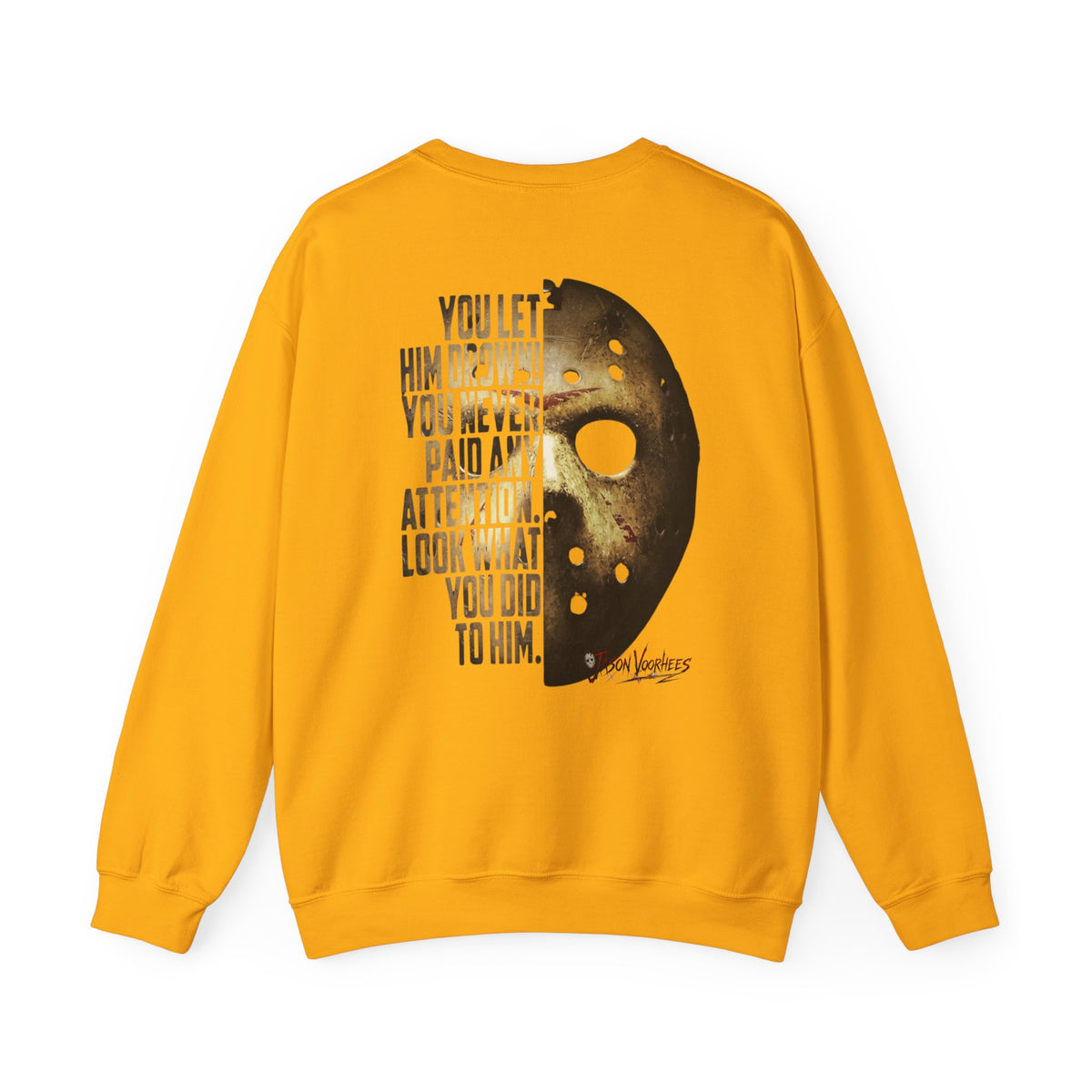 Jason Voorhees Mask Graphic with Quote Crewneck Sweatshirt