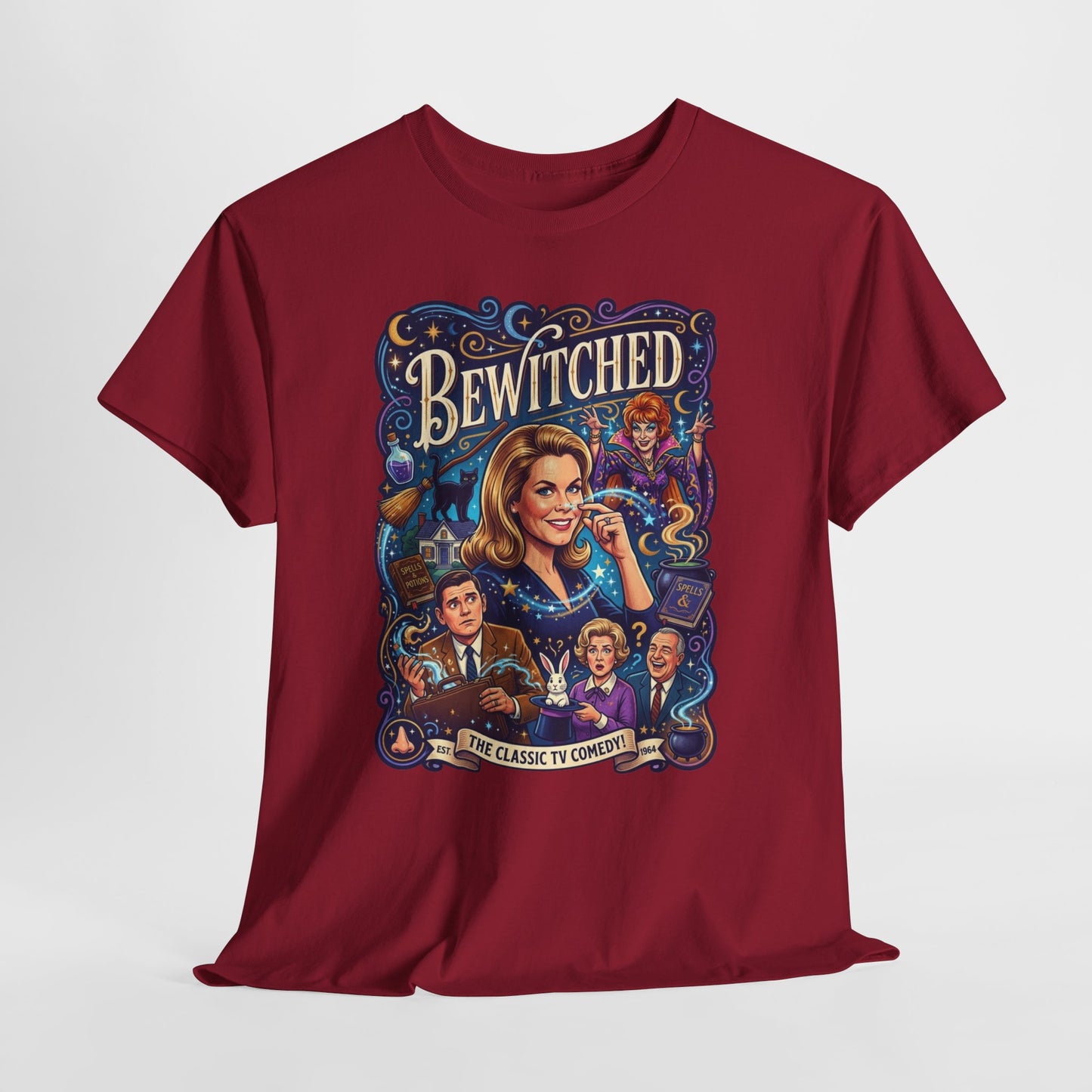 Bewitched Retro TV Series Tee — Vintage Witchcraft Graphic T-Shirt