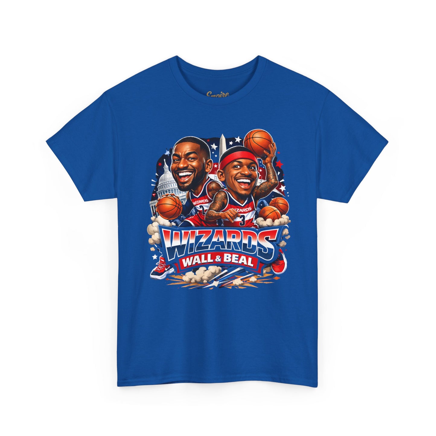 Wizards Basketball Vintage Player Caricature Tee – Wall & Ball Fan Shirt