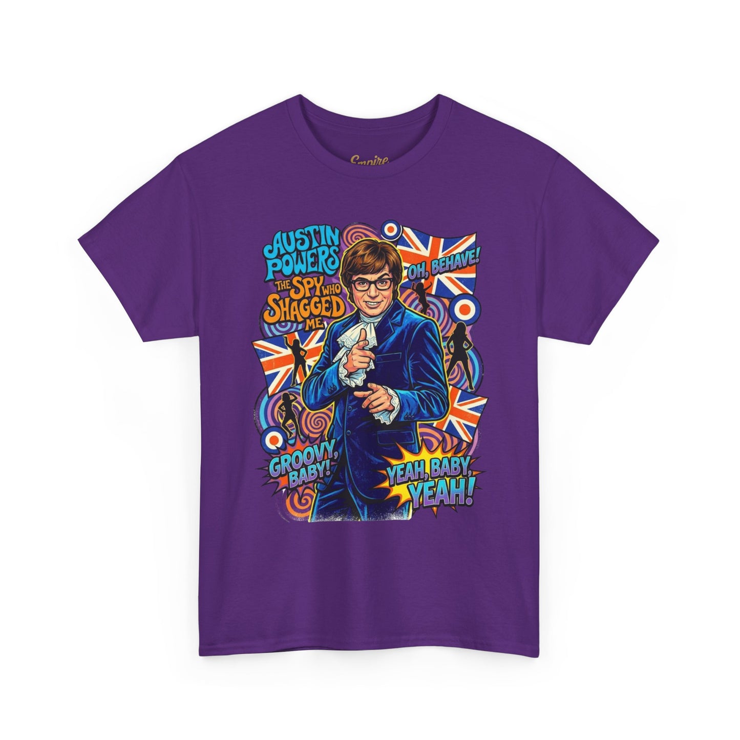 Austin Powers Retro Graphic Tee — "Yeah Baby!" Psychedelic 60s Pop Art T-Shirt