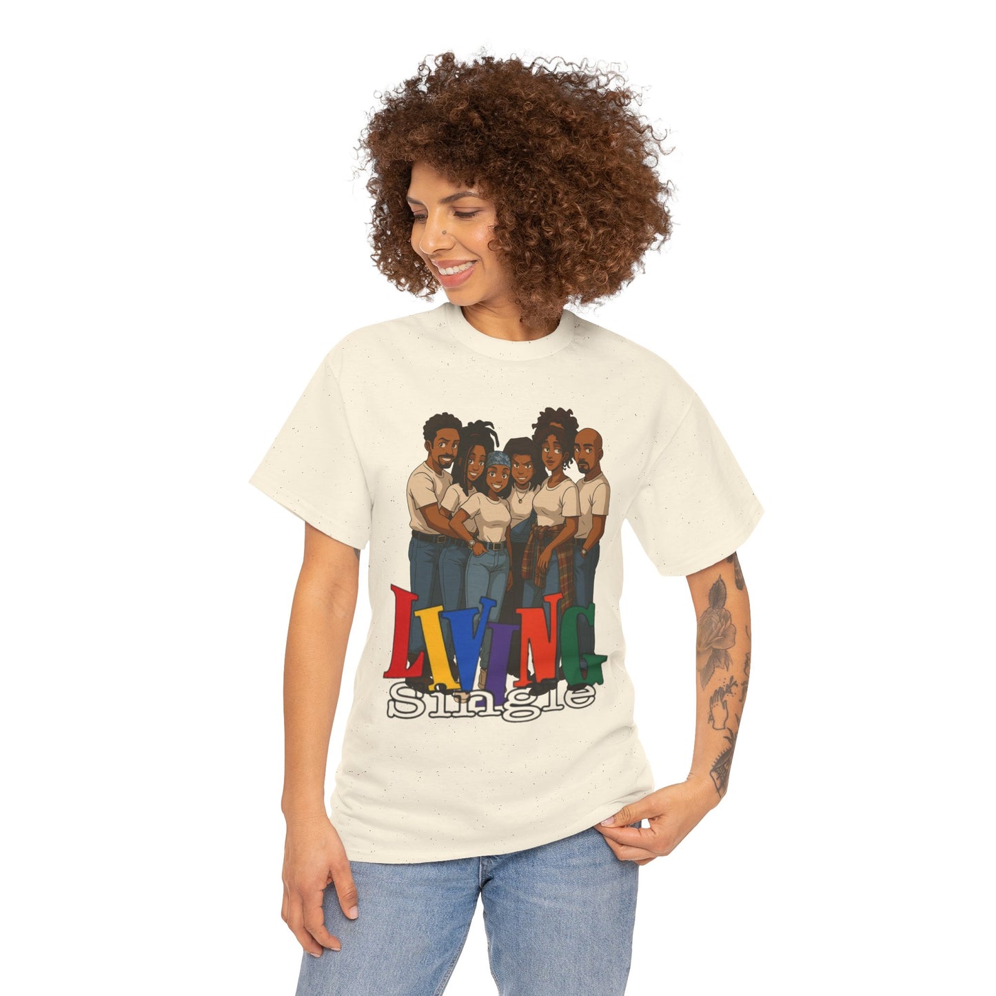 Living Single Unisex Heavy Cotton Tee - Nostalgic TV Show T-Shirt for Fans