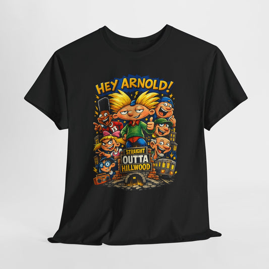 Hey Arnold! Cartoon Graphic Tee — "Straight Outta Hillwood" Nostalgia Shirt
