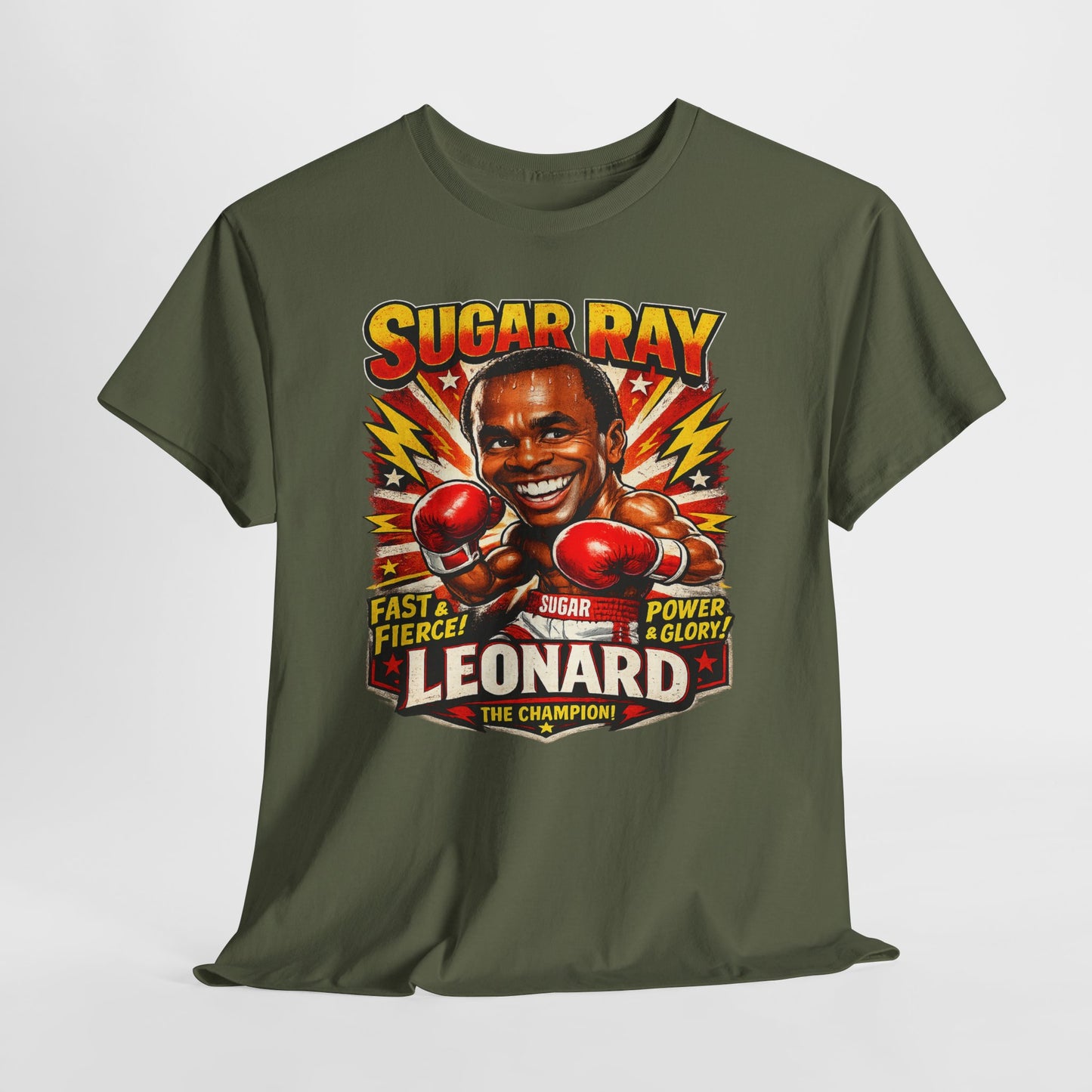 Vintage Boxing Champion Tee – “Sugar Ray Leonard” Graphic Shirt