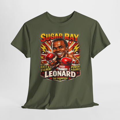 Vintage Boxing Champion Tee – “Sugar Ray Leonard” Graphic Shirt