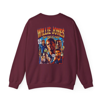 Willie Jones Graphic Crewneck Sweatshirt — Retro Soul Portrait Pullover