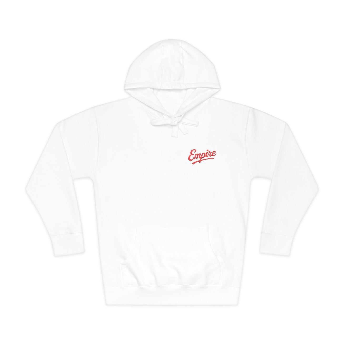 Empire Signature Embroidered Hoodie — Minimal Fleece with Red 'Empire' Logo