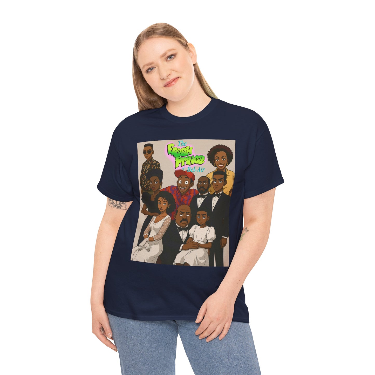 The Fresh Prince Unisex Heavy Cotton Tee - Nostalgic Cartoon Graphic Shirt