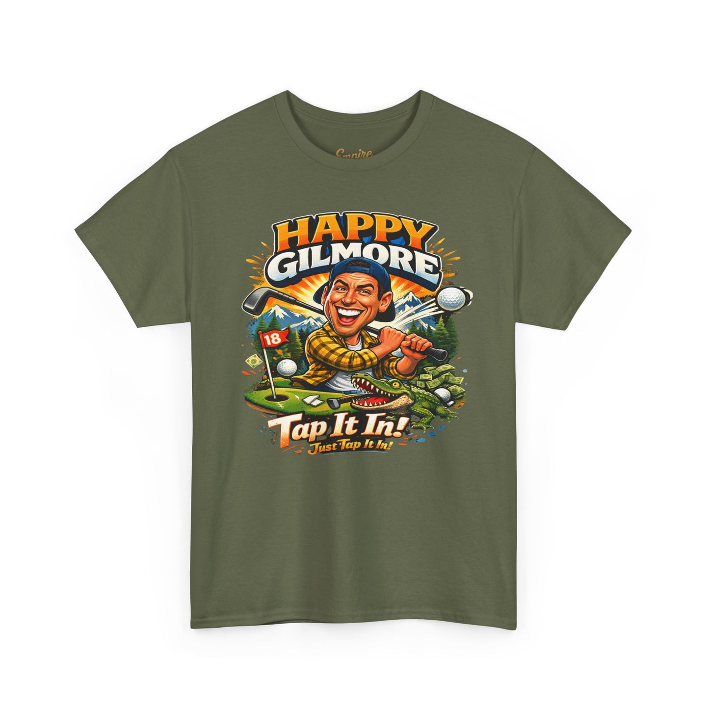 Happy Gilmore Golf T-Shirt — Vintage Funny Movie Golf Tee (‘Tap It In’ Design)