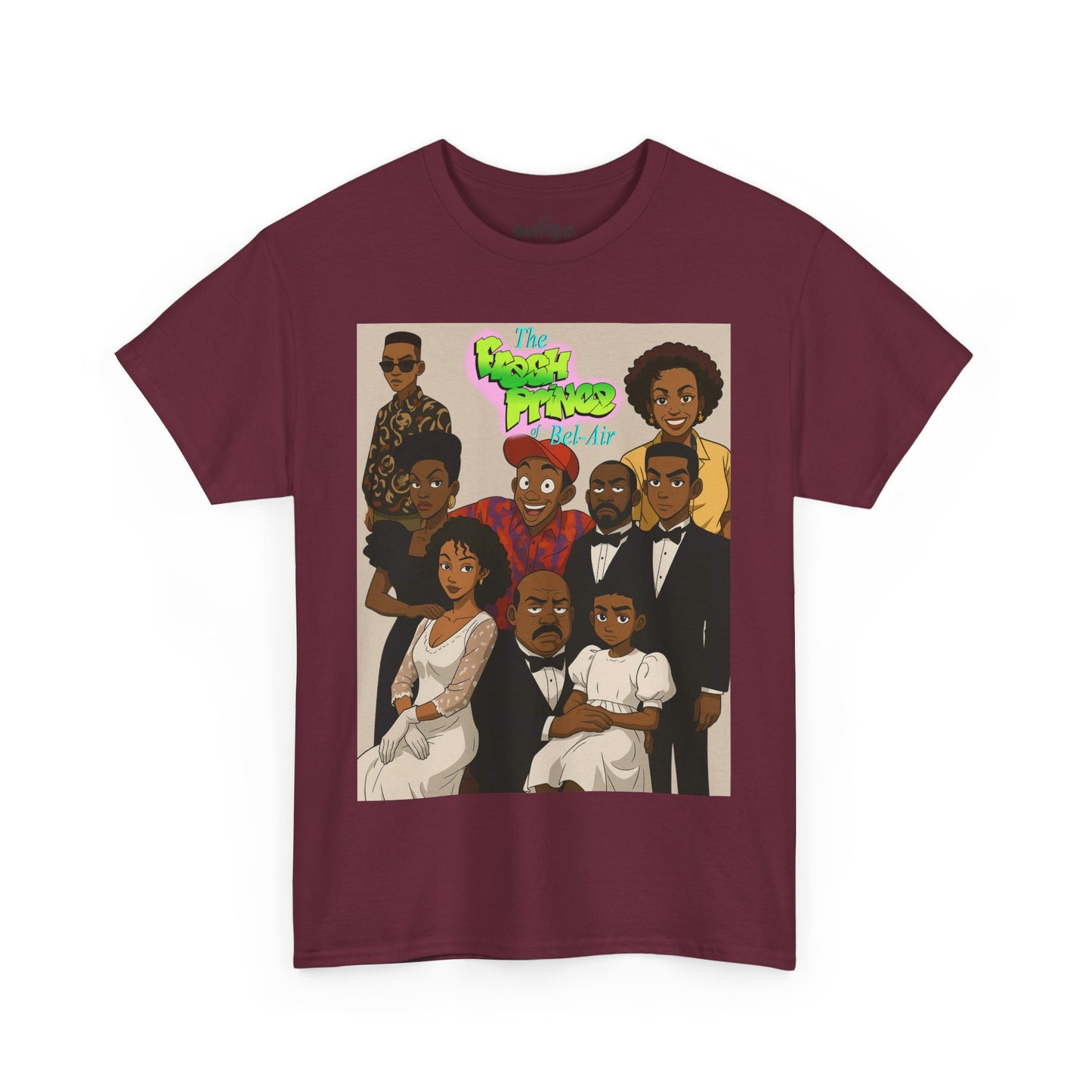 The Fresh Prince Unisex Heavy Cotton Tee - Nostalgic Cartoon Graphic Shirt