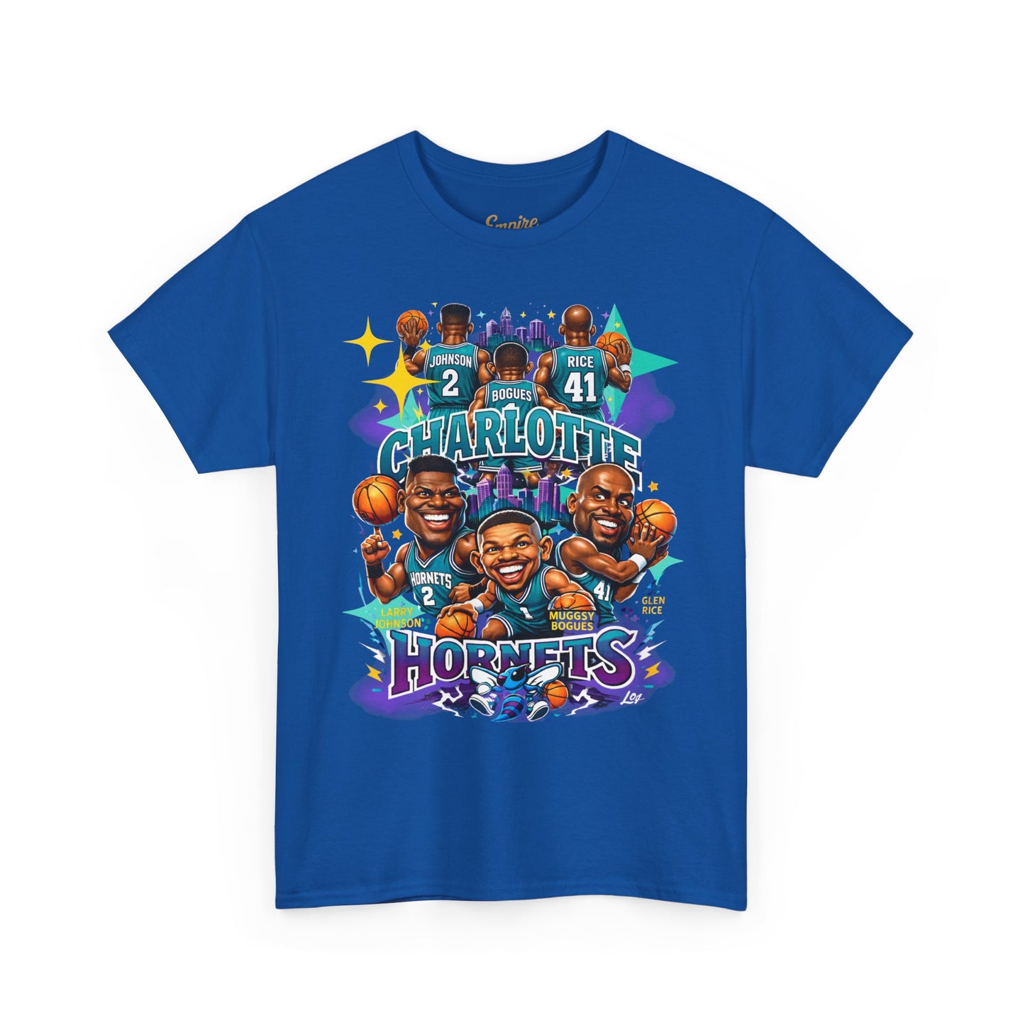 Charlotte Hornets Basketball T-Shirt — Team Player Caricature Tee