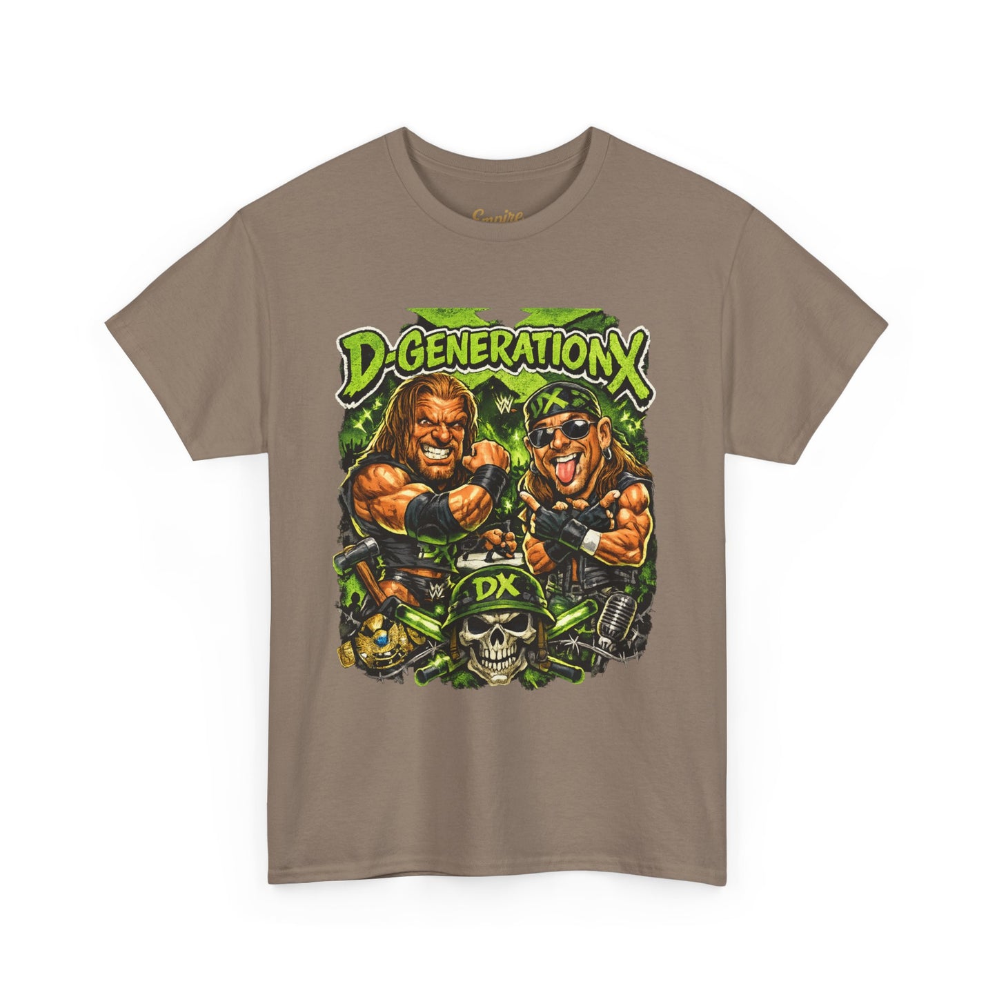 D-Generation X Retro Wrestling Tee — DX Skull & Heroes Graphic T-Shirt