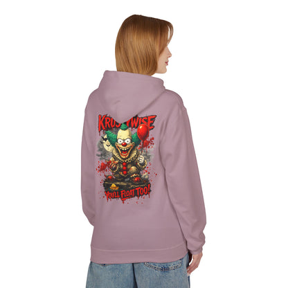 'Krustywise' Creepy Clown Design, "You’ll Float Too" Midweight Softstyle Fleece Hoodie