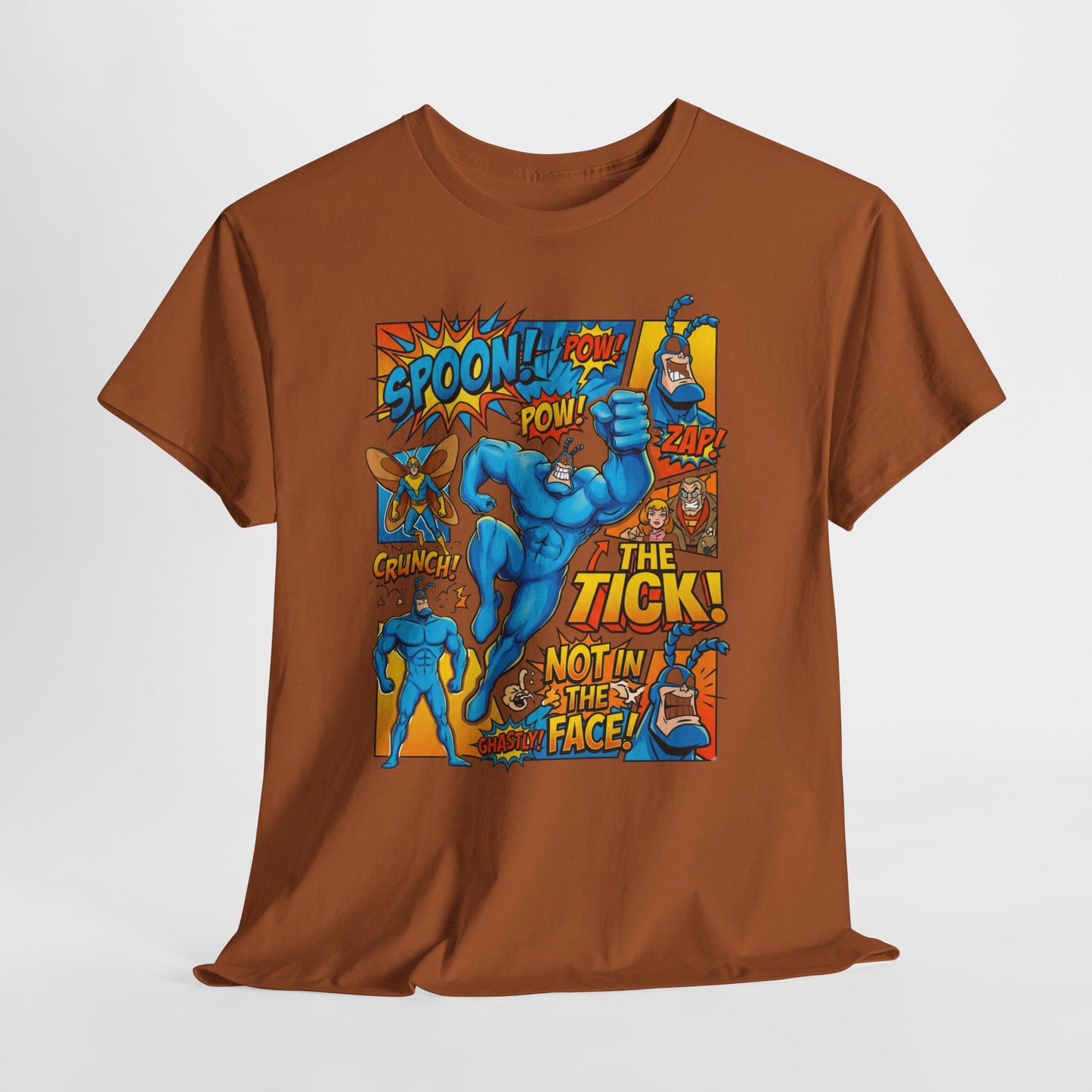 The Tick Comic Panel T-Shirt — Retro Superhero Graphic Tee