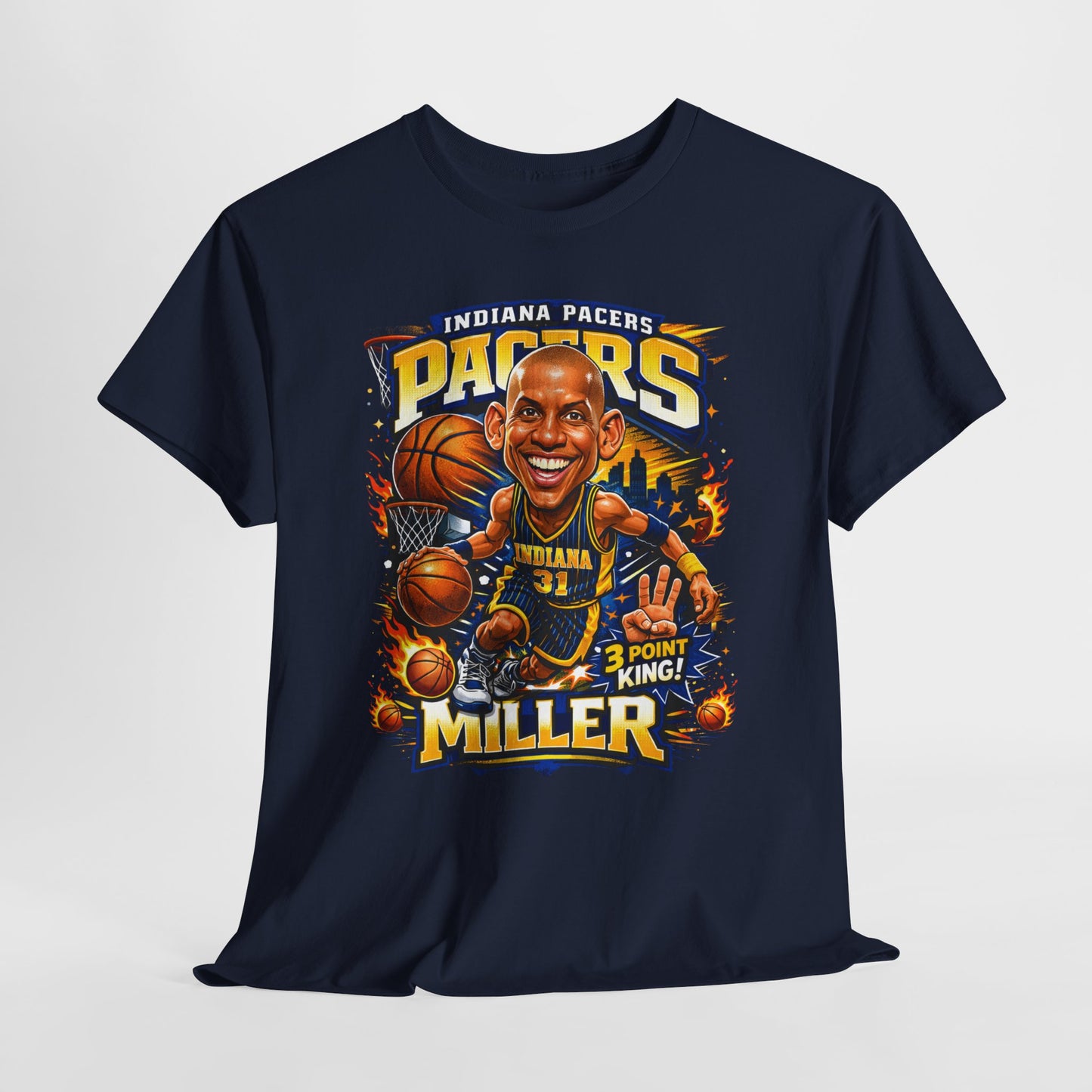 Pacers Miller 3-Point King Basketball T-Shirt