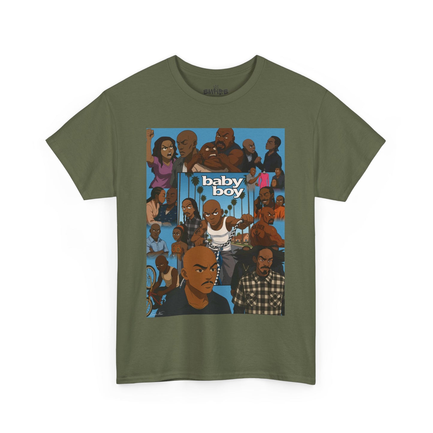 Baby Boy Unisex Heavy Cotton Tee - Retro Cartoon Design