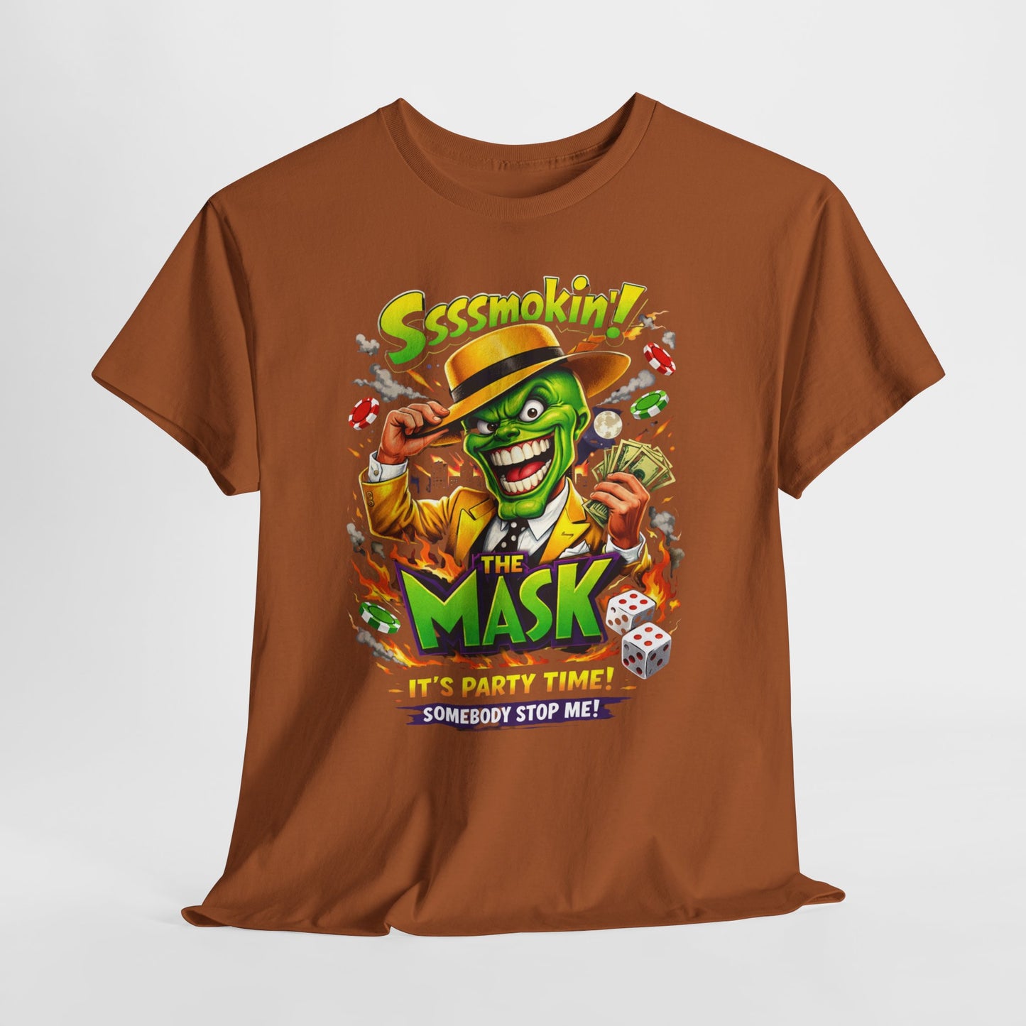 The Mask Graphic Tee — 'Ssssmokin!' Retro Movie Design