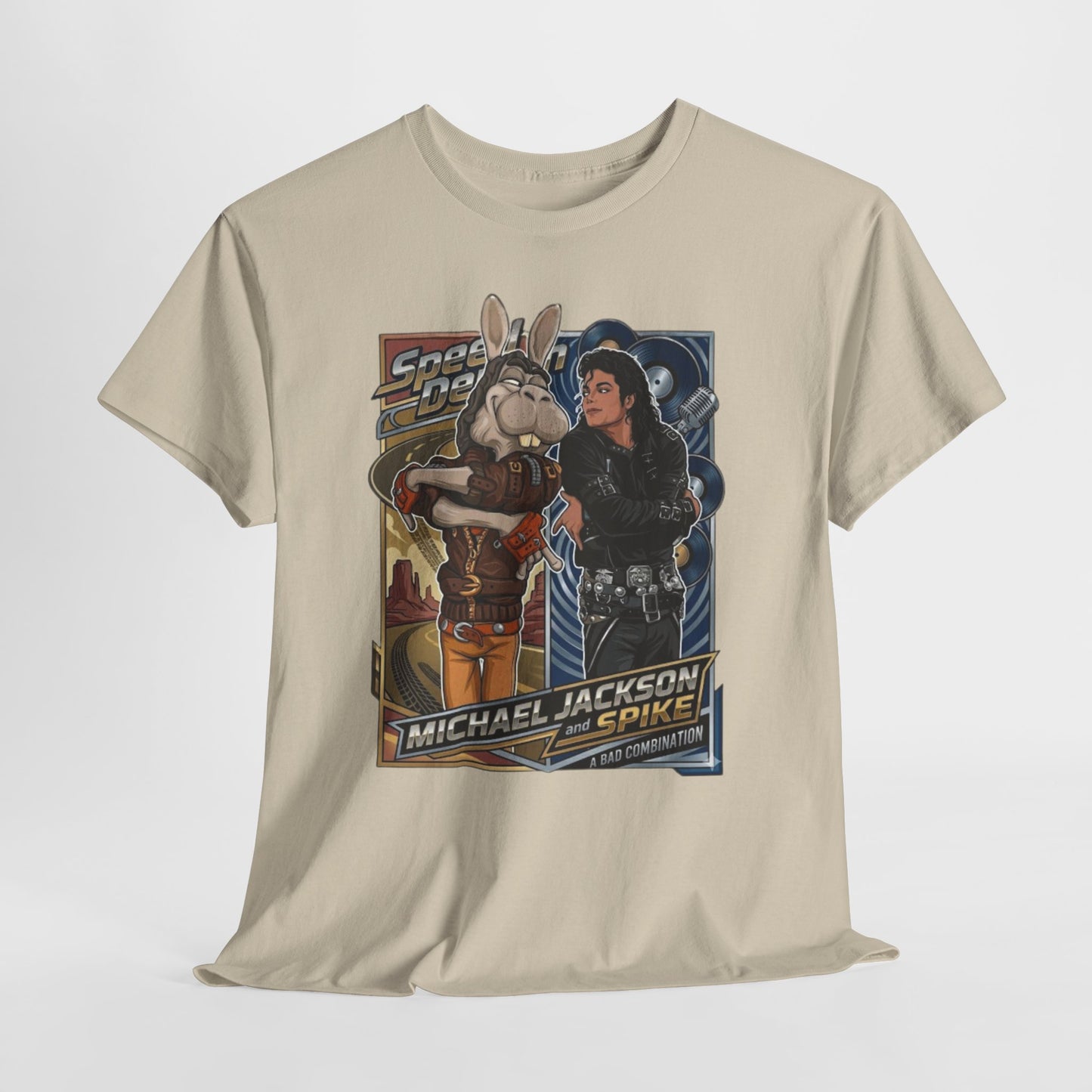 Retro Pop Culture Poster Tee — MJ & Spike Design