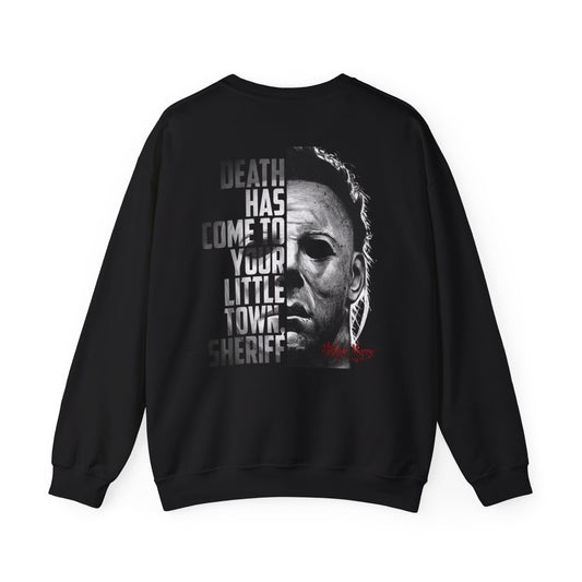 Horror Michael Myers "Death Has Come to Your Little Town, Sheriff" Back Print