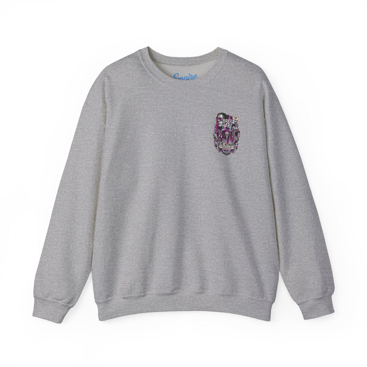 Retro Wrestling Crewneck Sweatshirt – 'The Hitman' Neon Bret Hart Graphic
