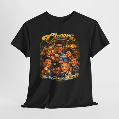 Cheers Cast Vintage Tee — "Where Everybody Knows Your Name" Retro TV Shirt