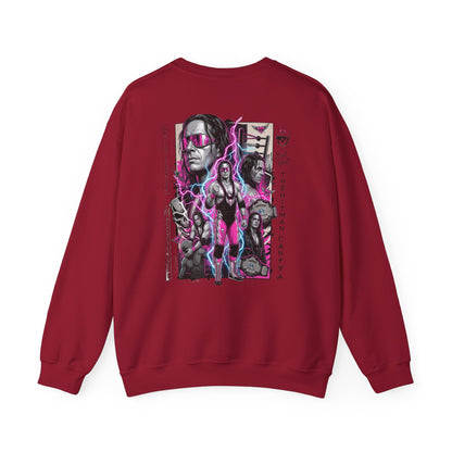 Retro Wrestling Crewneck Sweatshirt – 'The Hitman' Neon Bret Hart Graphic