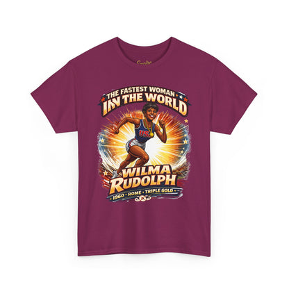 Wilma Rudolph “The Fastest Woman in the World” Graphic Tee – 1960 Rome Triple Gold Olympic Tribute Shirt
