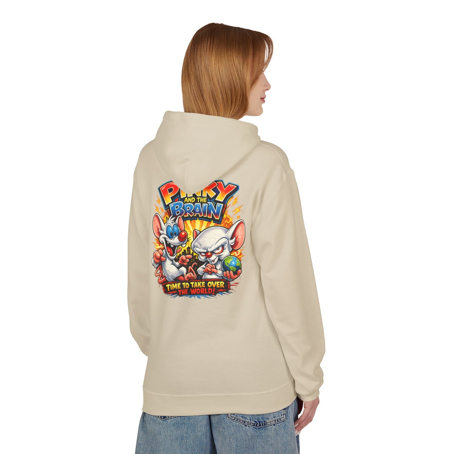 Pinky and the Brain "Time to Take Over the World" Midweight Softstyle Fleece Hoodie